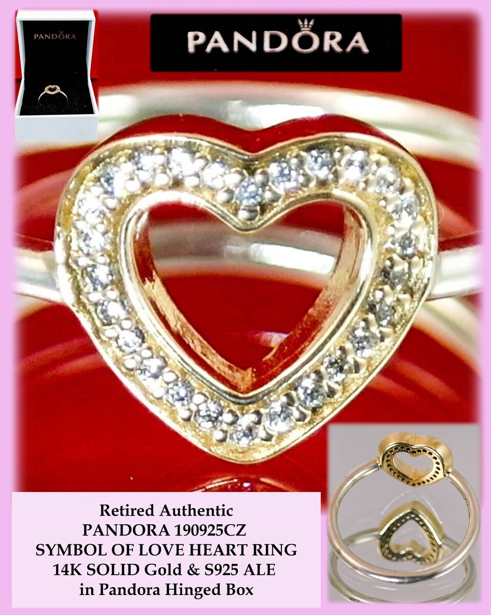 RETIRED AUTH PANDORA 190925CZ SYMBOL OF LOVE HEART RING 14K RETIRED AUTH PANDORA 190925CZ SYMBOL OF LOVE HEART RING 14K
