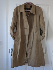 Burberry Women's Vintage Beige Single Breasted House Check Trench Coat Uk 16/18