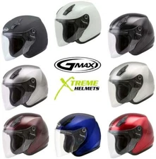 Gmax OF-17 Helmet Open Face Coolmax Liner Speaker Pockets DOT XS-3XL