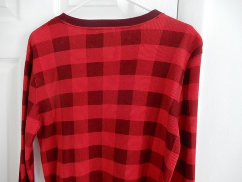 Cherokee Long Sleeves Tee Shirt Mens XL 16 Red Plaid - Picture 7 of 9