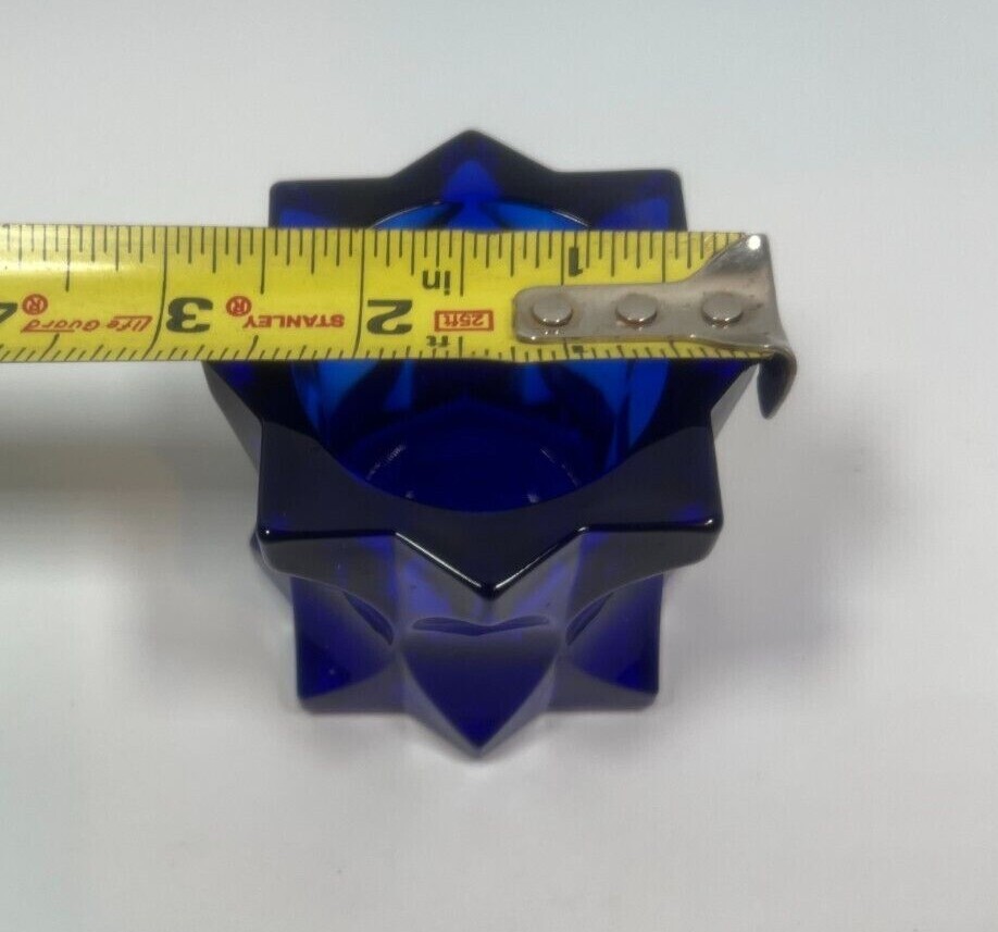 Studio Nova Japan Cobalt Blue Glass Candle Holder 2.5" Tall eBay