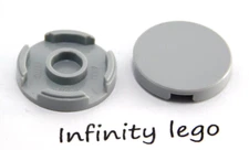 12 LEGO Light Grey Round Tile 2x2 Smooth Finishing Bottom Stud Holder (14769)