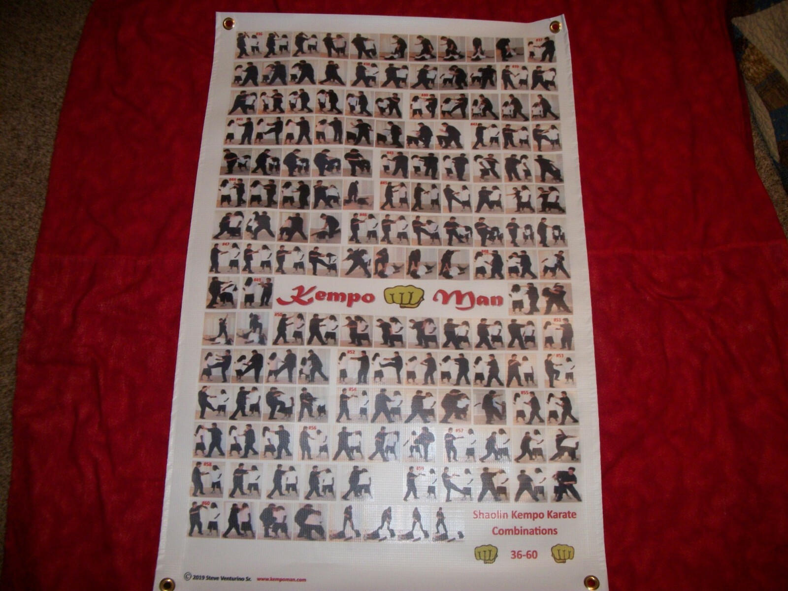 KEMPOMAN Shaolin Kempo Karate Combinations 36-60 Vinyl Banner quick ...