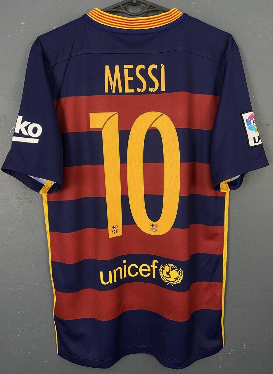 MEN FC BARCELONA 2015/2016 LEO MESSI SOCCER FOOTBALL SHIRT JERSEY