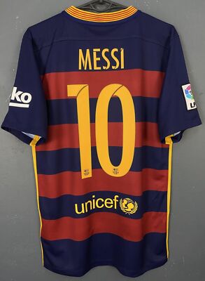 MEN FC BARCELONA 2015/2016 LEO MESSI SOCCER FOOTBALL SHIRT