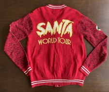 Ugly Christmas Sweater XMAS SANTA WORLD TOUR Rock music artist Red Unisex Small