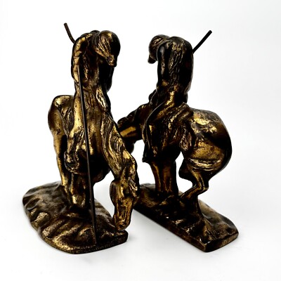 End of the Trail of Tears Bookends - Bronze Patinated Cast Iron