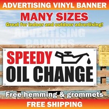 SPEEDY OIL CHANGE Advertising Banner Vinyl Mesh Sign Mechanic Tire Auto Shop Car