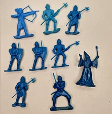 Vintage DFC Plastic FANTASY Figures 1981 Hong Kong Wizard Knights 9 pcs