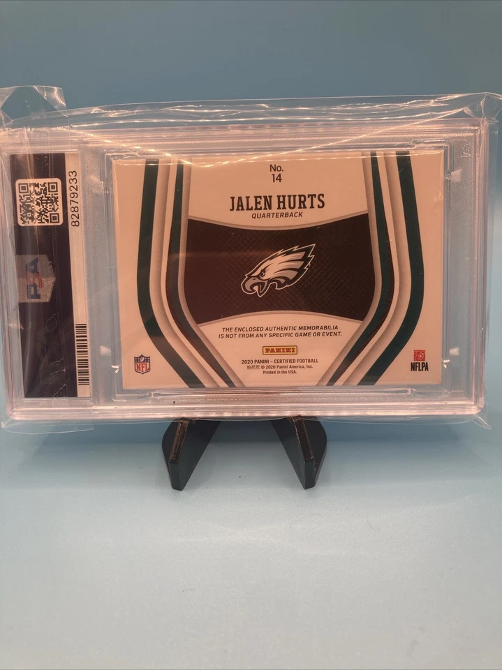 2020 Certified Jalen Hurts Rookie Patch /199 New Generation Mirror Red PSA 8 - Image 4 of 4