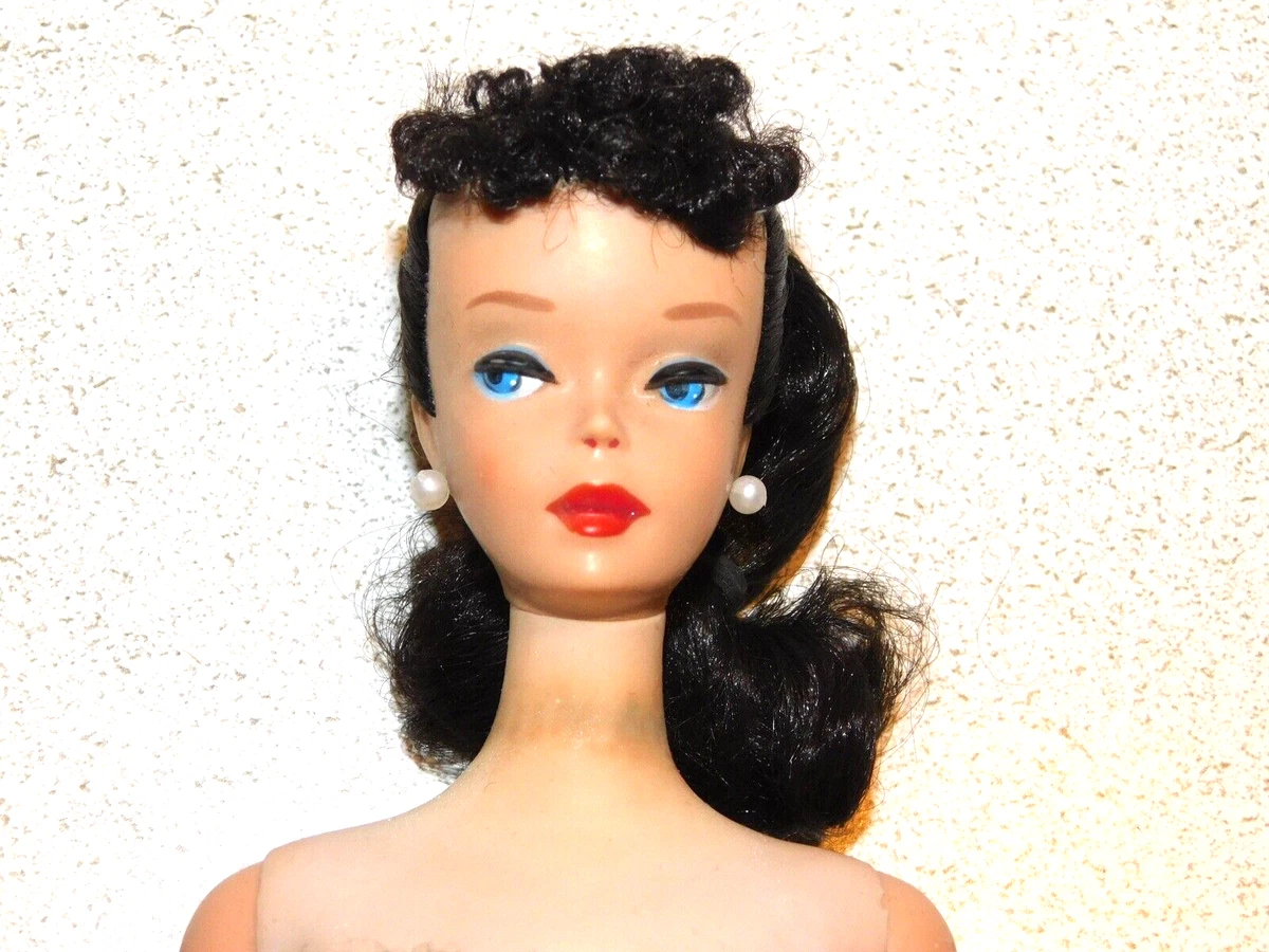 Barbie VINTAGE Brunette TRANSITIONAL 3 4 PONYTAIL BARBIE Doll w Original Set