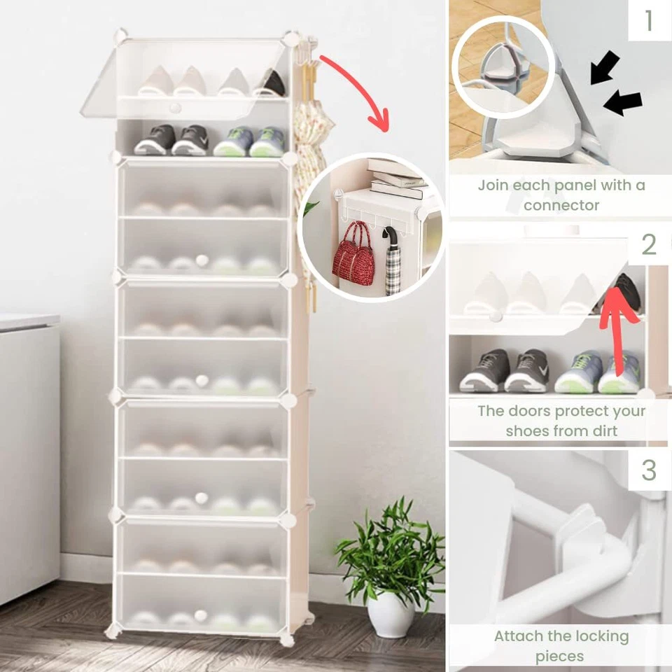 Modulares Schuhregal Schuh-Organizer-Schrank für den Eingangsbereich. Schuhre... - Bild 3 von 4