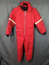Walls BLIZZARD-PRUF Vintage Insulated Snow Suit COVERALLS Red White