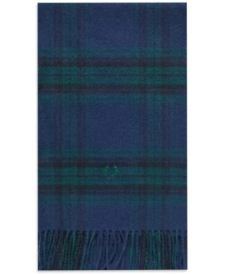 FRED PERRY LAMBSWOOL STEWART TARTAN SCARF, MADE IN SCOTLAND, IVY