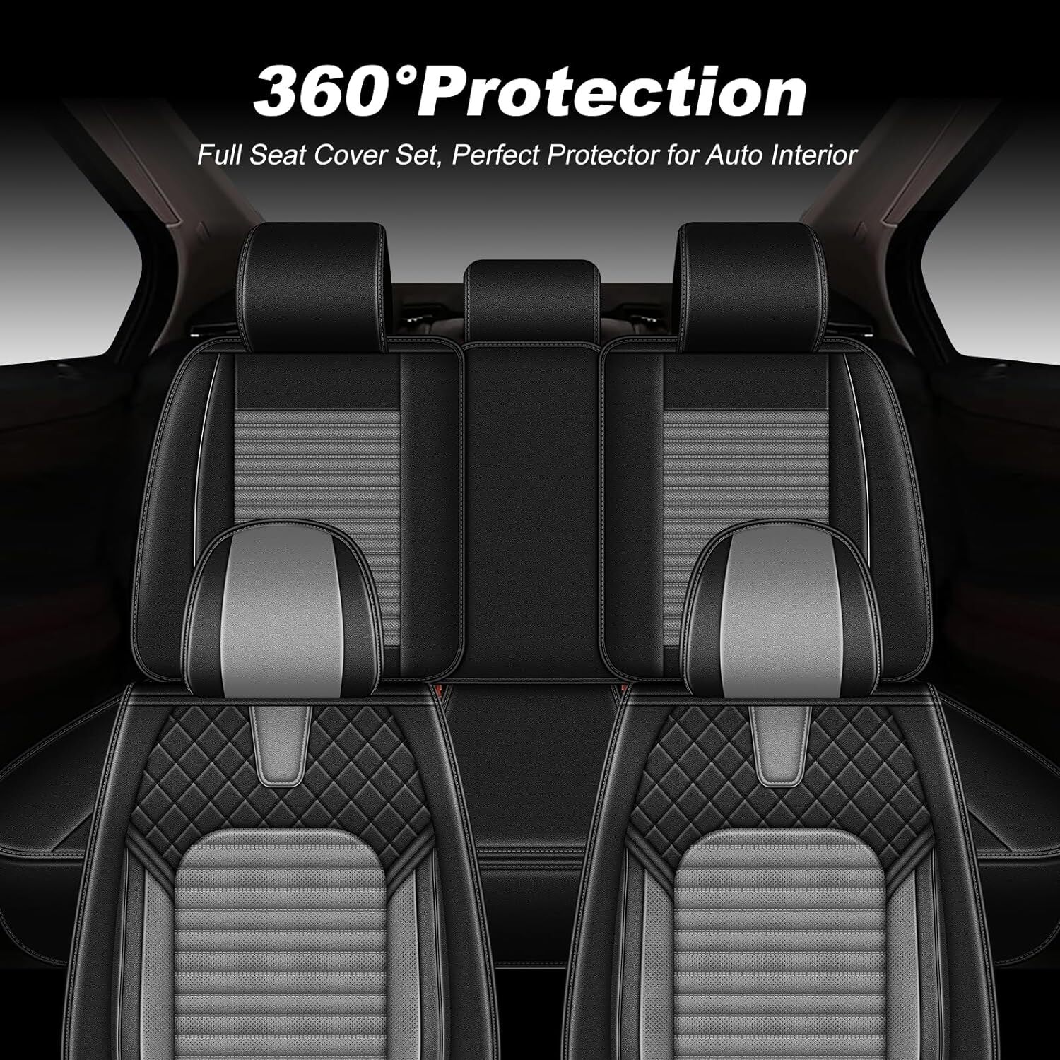 Luxury Car Seat Covers For FORD Fusion 2006-2020 PU Leather Front Rear Cushion