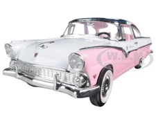 1955 FORD CROWN VICTORIA PINK 1/18 DIECAST MODEL CAR BY ROAD SIGNATURE 92138
