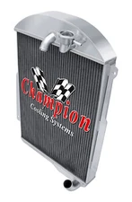 AAR Champion 3 Row Radiator,10" Fans,Shroud-1939 Chevrolet JA Master Deluxe L6