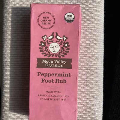 Moon Valley Organics Peppermint Foot Rub Coconut Oil Arnica Mint Daily Use 1.7oz