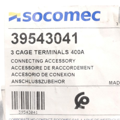 Socomec 39543041 Cage Terminal Lugs Connecting Accessory, 400A - Picture 2 of 3