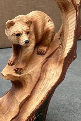 Agiftcorp Rustic Faux Wood Mama Bear And Cub In A Natural