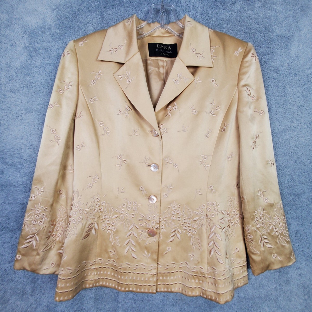 Veste Courte Dana Buchman Métallisée Or/Blanc - Taille 8 - Neuf Avec Étiquettes