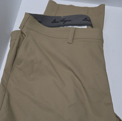 Ben Hogan Beige Pleated Dress Pants 40W Straight Leg Twill New No Tags