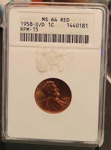 1958 D/D ANACS MS 64 RD LINCOLN  RPM-15  Old soapbox holder