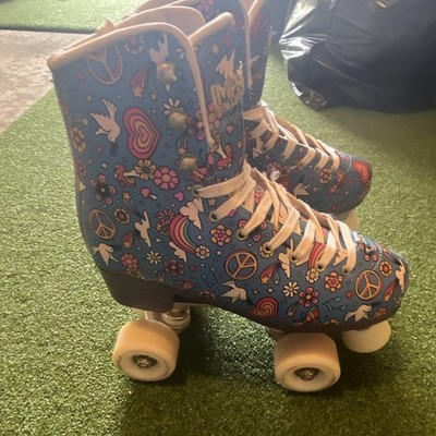 Impala Sidewalk Women's Quad Roller Skates Blue Peace Floral Print Size 8