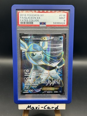 2016 PSA 9 MINT Pokemon TCG Card Glaceon EX Full Art #116/124 XY Fates Collide