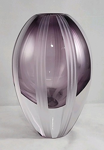 Waterford Evolution Vase Lilac Meadow Cut Amethyst Purple - 8" - Picture 3 of 8