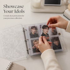 Loose-Leaf Photo Album 3 Ring Binder with Clear Water Ripple Cover, for