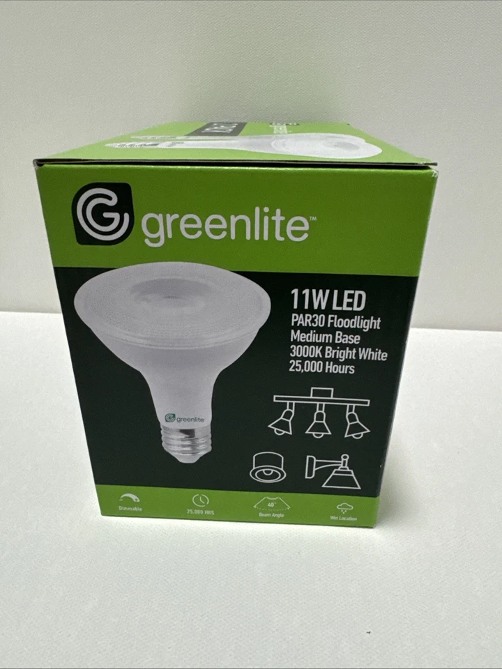 Greenlite LED PAR30 Long Neck Dimmable Flood Light Bulb, 11W 2 Pack - Image 2 of 4