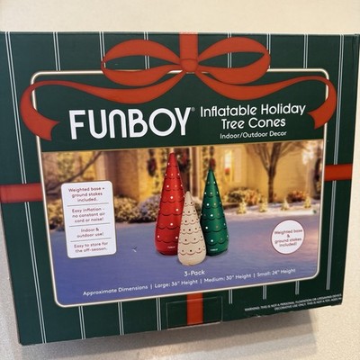 New! Funboy Holiday Inflatable Tree Cones Indoor & Outdoor Holiday Christmas