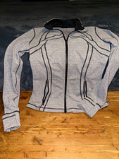 Lululemon Define Women  s Jacket Size 12 Gray/Black Herringbone Full Zip Pockets