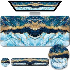 Desk Mat Set  Keyboard and Mouse Pad with Wrist Rest Support,4-in-1 Large
