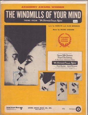 Vintage Sheet Music - The Windmills of Your Mind - Steve McQueen
