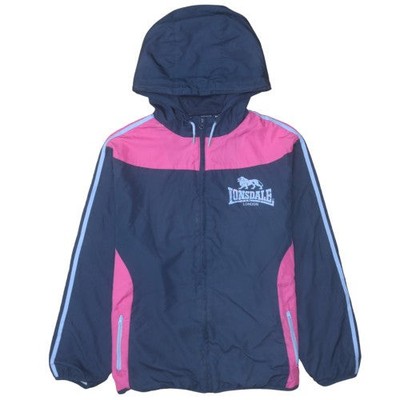 Lonsdale Damen blau rosa Kapuze Windbreaker Jacke Größe 18