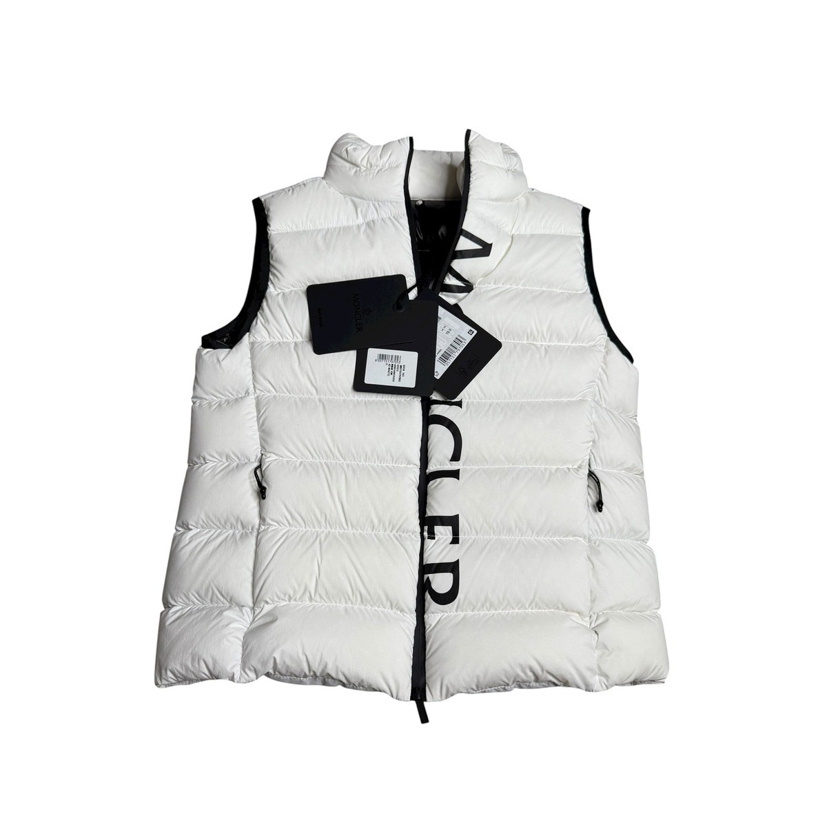 NWT Moncler Cenis Gilet Puffer Vest Women's Size White Black