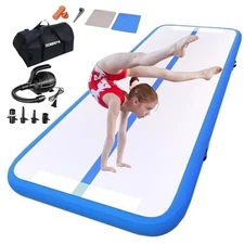  Inflatable Air Gymnastics Mat Tumbling Mat 20ft*3.3ft*4in(6*1*0.1m) Blue