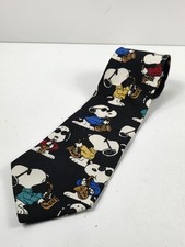 Vintage Peanuts Snoopy Sax Appeal Silk Necktie 57" Made in USA United Feature
