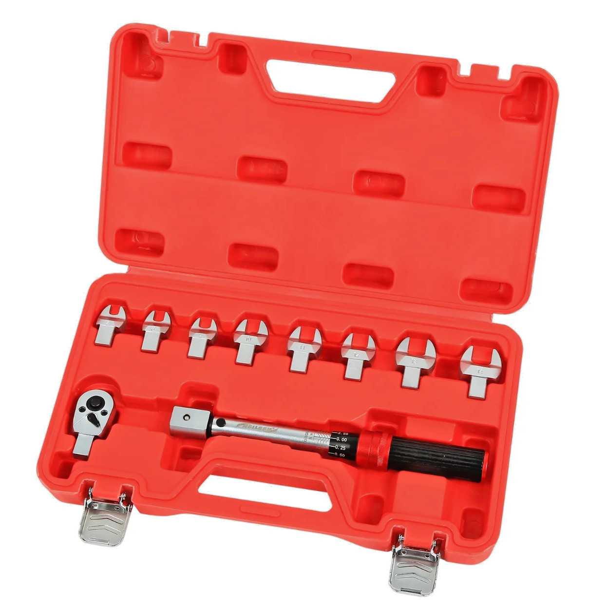 Torque Wrench Spanner Set Interchangeable Heads Ratcheting / Fixed 7-14mm 5-25NM