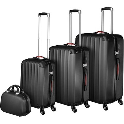 Hartschalenkoffer und Beauty-Case Set 4-tlg. Hartschalenkoffer schwarz B-Ware