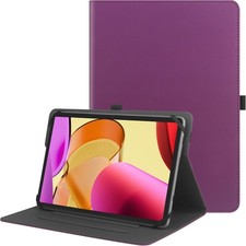 Protective Folio Case in Purple for 9-11 Inch Tablets with Stand and Pen Holder