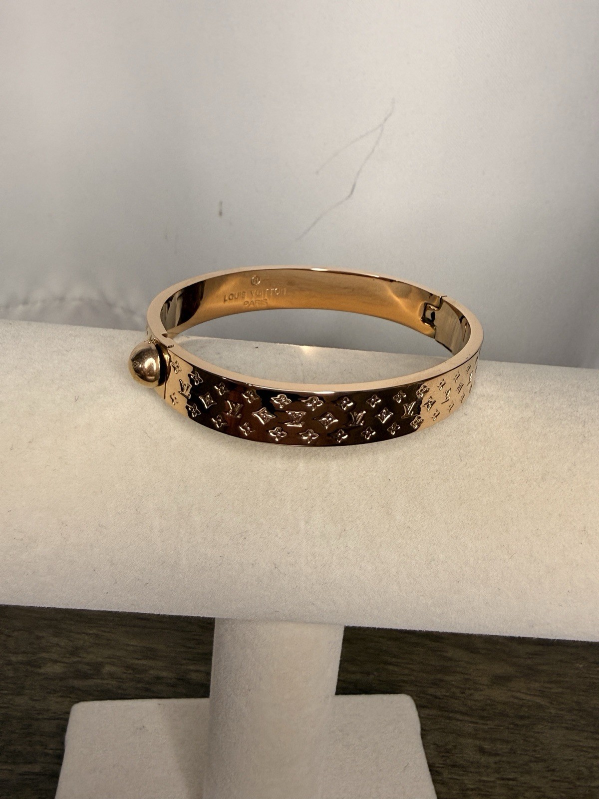 Gold Monogram Bangle Bracelet - image 1