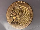 1912 $2.50 US Indian Head Gold Quarter Eagle Coin AU