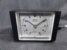 VINTAGE RETRO 70s ALLEMAGNE DIEHL NOIR PLASTIQUE PRISE RÉVEIL DE BUREAU ÉLECT...