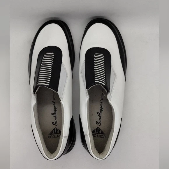 Tênis de golfe Sandbaggers masculino 9 Alison preto branco casual confortável novo sem etiquetas - Imagem 4 de 4