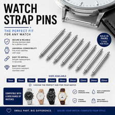 Watch Strap Spring Bars Pins 2x Stainless Steel 8–25mm Universal