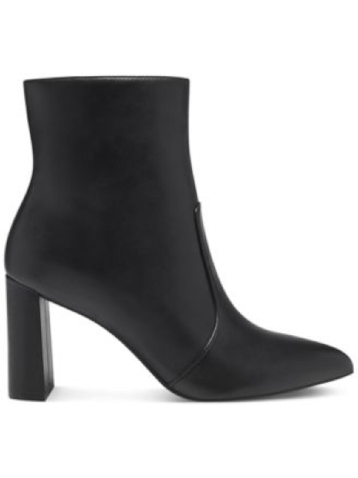 INC Womens Black Arch Support Anila Pointed Toe Block Heel Leather Booties 9.5 M