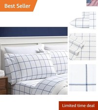 Full Size Sheet Set, Crisp Cotton Percale Bedding with Matching Pillowcases, ...